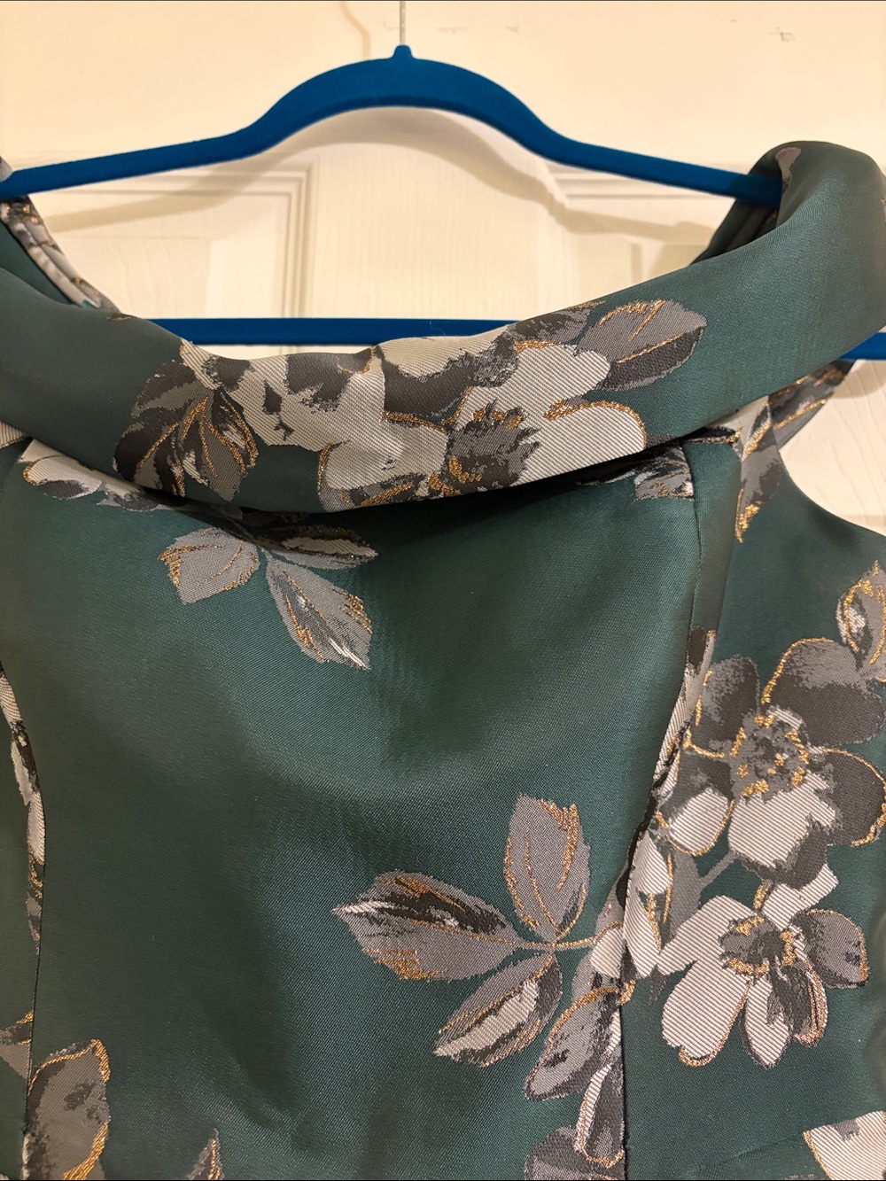 Eliza J Emerald Green One-Shoulder Floral Cocktail Dress size 2 - Picture 4 of 9